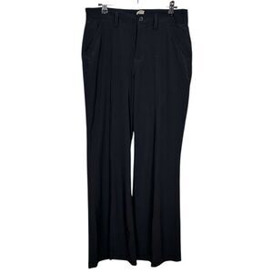 Duluth Trading Co Black Mid Rise Straight Wide Leg Trousers Women's 8